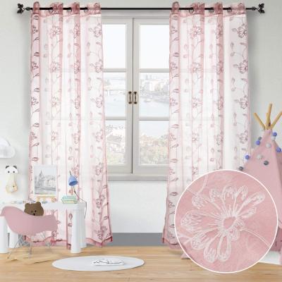 China ATAYA Sheer Curtain in Embroidery Modern Sheer Decorative Floral Window for Bedroom Decor for sale