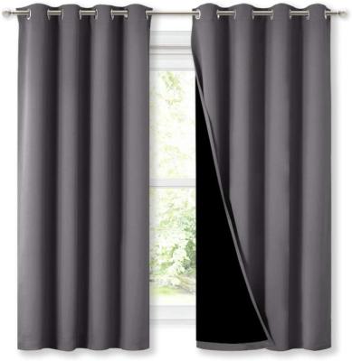 China Blackout ATAYA Thermal Insulated Blackout 2-Layer Full Striped Drapes 100% Blackout Curtain With Black Linings for sale