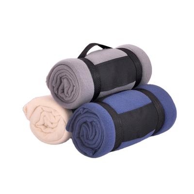 China Bulk Promotion Disposable Blanket Custom Cheap ATAYA Fleece Blankets With Strap for sale