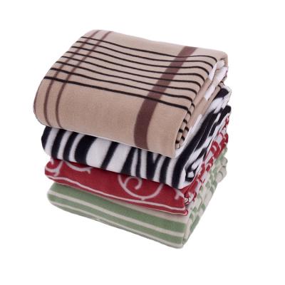 China PORTABLE Comfortable New Design Striped Printed Fleece Blanket for sale