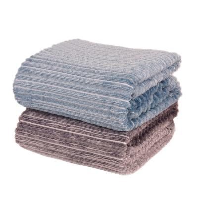 China ATAYA New Product Disposable 100% Polyester Yarn-Dyed Stripe Flannel Fleece Blanket for sale