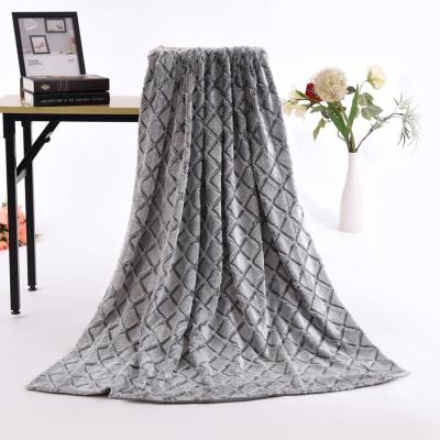 China Fashion Pattern PV Blanket Polyester Faux Fur Throw Disposable Faux Fur Blanket for sale