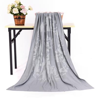 China High Quality Acrylic Dark Gray Jacquard Anti-Pilling Airline Anti-Static Blanket for sale