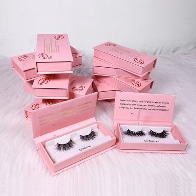 China Wholesale Vegan Long Free Sample 3D Natural Curly Faux Mink Eyelashes Box Private Label Custom Logo Pink Red Color Packaging 25mm Mink Lashes for sale