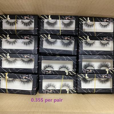 China Wholesale Full Thick Mink Lashes Custom Packaging Box Faux Mink False Eyelashes 5D Case Mink Eyelash Fluffy 25mm Tape 3D Thick for sale