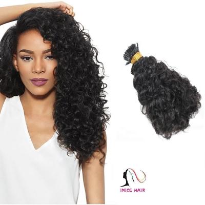 China Wholesale Kinky Curly Customized Micro Link Hair I tip Hair Extensions I tip Curly Curly Double Drawn Human Remy Hair India for sale