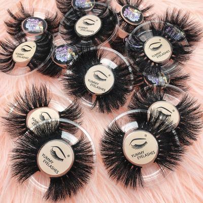 China Thick Wholesale Full Strip Lashpackaging Box 25mm Mink Eye Lashesh Vendor With Custom Bulk Fluffy Case for sale