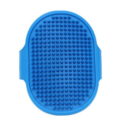 China Stocked Dog Grooming Sweep Pet Shampoo Brush Dog Bath Grooming Throwing Brush Soothing Massage Rubber Comb with Adjustable Strap for sale