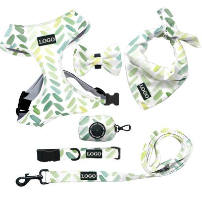 China New Products Most Popular Adjustable Luxury Sublimation Padded 6 Piece Set Mesh Neoprene Dog Harness Set Breathable for sale