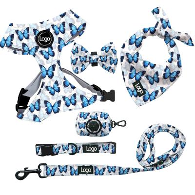 China Factory Supplier OEM Workable Service Dog Leash Harness Set Luxury Breathable Durable Padded Collar Dog Harness Set for sale