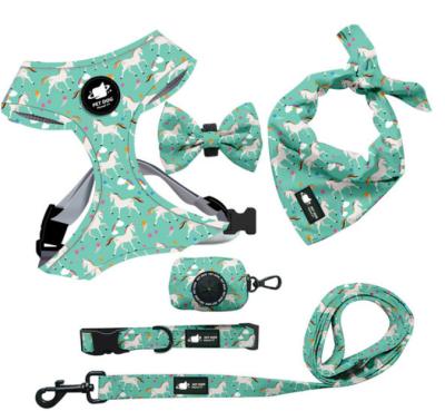 China Designer Inspired Custom High Quality Low Price Sustainable Air Mesh Dog Harness And Leash Set Comfortable Breathable Dog Harness Set for sale