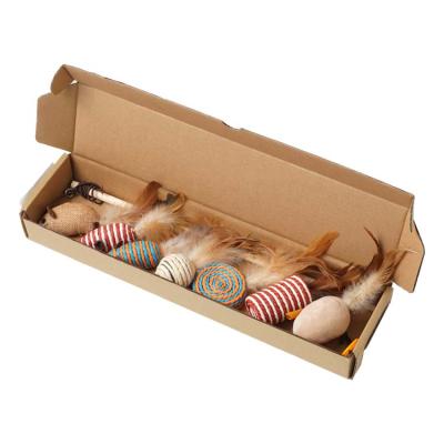 China Cute Plush Eco-friendly Stocked Cat Toy Set Cat Playing Accessories Cat Toy Durable Soft Good Prices for sale