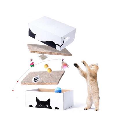 China Viable Custom Design Accepted Wavy Cat Scratcher Triangle Cat Sisal Scratching Post For Cats for sale