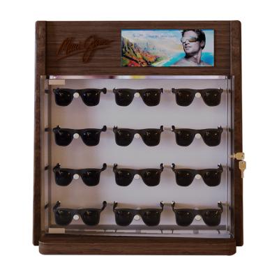 China Small Luxury Price High Quality Cheap Sunglasses Countertop Display Stand Cabinet Made Of MDF And Acrylic for sale