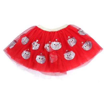 China Wholesale Breathable Lolita Santa Christmas Sequins Pettiskirt Christmas Babies Tutu Christmas Tree Fluffy Skirt for sale