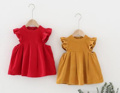 China 2021new children's sleeveless dress spring dress girls breathable clothes 2-7years Korean style fluffy girl's corduroy vest skirt vest for sale