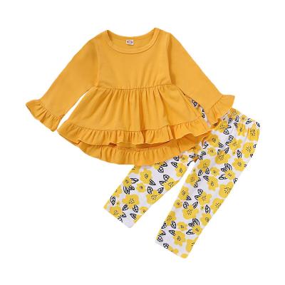 China Casual 2 Piece Baby Outfit Clothes Sets Little Girls Stacked Pants For Kids for sale