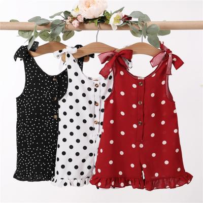 China Baby Rompers Boutique Little Girl Jumpsuit Halter Fly Sleeve Cotton Toddler Girl Clothes Canvas Rompers for sale