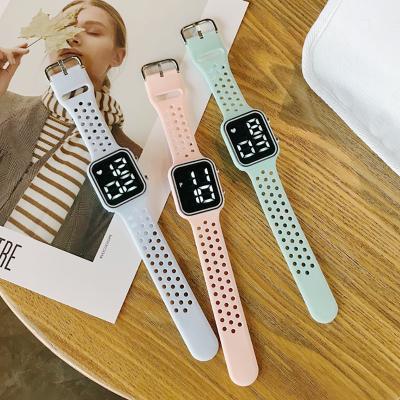 China Chronograph Macaron Color Silicone Fashion Luminous Multifunctional Waterproof Sports Led Student Watch for sale