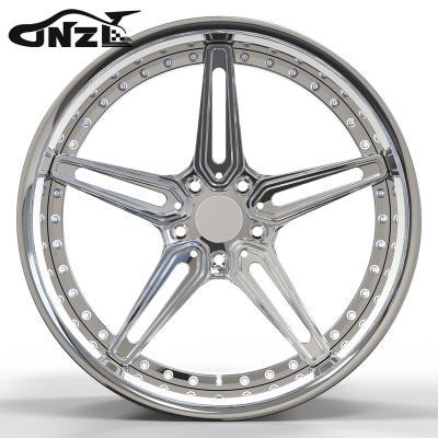 China 6061t6-aluminum alloy Polished Silver Forged Wheel Hub 5x112 18 Inch Rims Aluminum Wheel Modified Passenger Car Wheels For Five-Spoke for sale