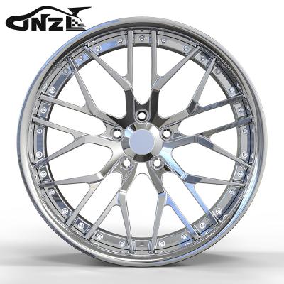 China 6061t6-aluminum alloy 17 18 19 20 21 22 23 24inches Two Piece Custom Modified Style Blanks Car Rim Forged Aluminum Alloy Car Forged Wheels for sale