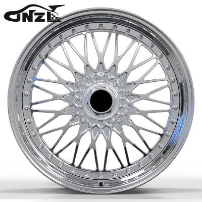 China 6061t6-aluminum alloy 22 Inch Alloy Wheels Electroplated Silver Glossy Mesh Design Concave Deep Dish Wheels For 4 Wheel Electric Car for sale