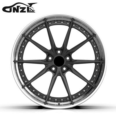 China 6061t6-aluminum alloy Custom 2 Pieces 5x112 Alloy Forged Rims Electroplate Steel Aluminum Wheels Forged Wheel From China for sale