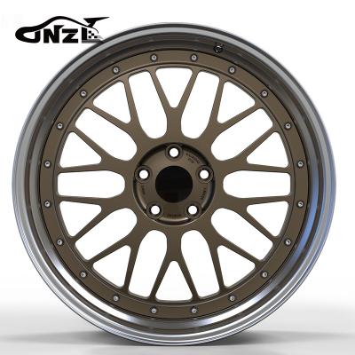 China 6061t6-aluminum alloy Passenger Racing Car Wheels 18inch Bronze Silver Rims Hub 2 Piece Wheels For Four Wheeled Electric Car for sale