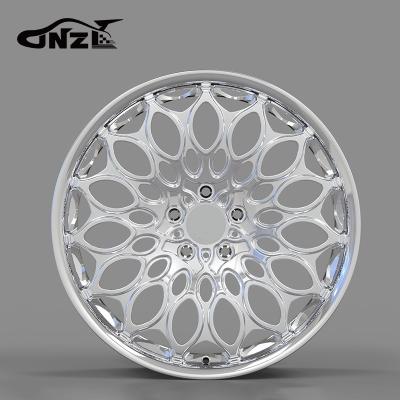 China 6061t6-aluminum alloy Mesh Spoke Split Car Wheels Hub 5 6lugse Electroplating Aluminum Alloy Car Wheels Rims for sale