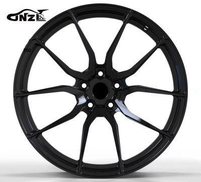 China 6061t6-aluminum alloy High Quality Factory Gloss Black Alloy Wheel 5x112 16 17 18 19 20 21 22 23 24 Inch Alloy Car Rim Forged Wheels for sale