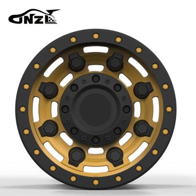 China 6061t6-aluminum alloy 16-18 Inch 6061t6-Aluminum Alloy 5x112 Concave Design Two Colors Coating Yellow Black Off Road Wheels for sale