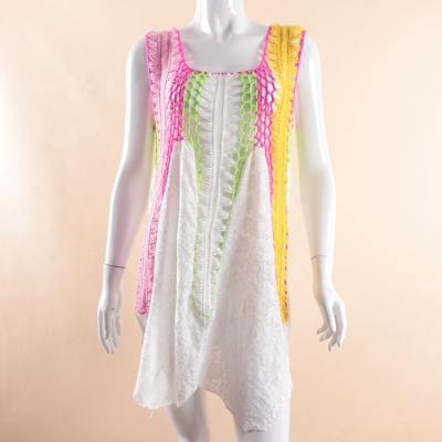 China A3221 Handmade Crochet Beach Dress Fashion Lace Sleeveless Clothes Women Anti-UV Invest Wear Beach Swimming Wear for sale