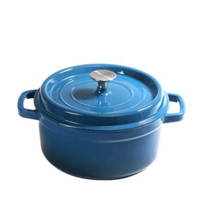 China Customized Viable Enamel Cookware Round Dutch Oven Cast Iron Pot With Lid for sale