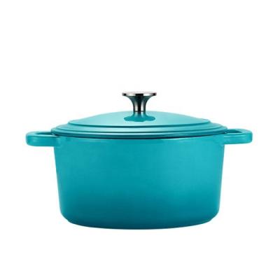 China Low Moq Cast Iron Cookware Enamel Pot Sustainable Cast Iron Pot Round Shape Dutch Oven for sale