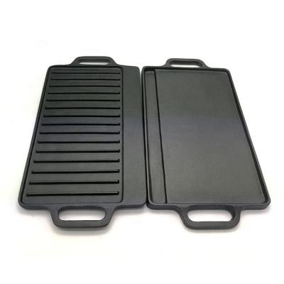 China Viable Hot Selling Cast Iron Griddle BBQ Reversible Grill Pan Double Side Grill Pan for sale