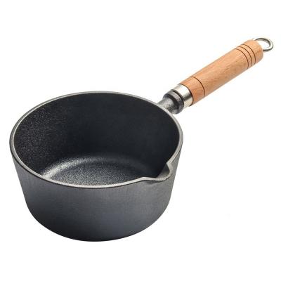 China Modern High Quality Factory Pre-Seasoned Milk Pots Non-Stick Cast Iron Saucepan for sale