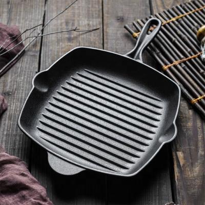 China Durable Heavy Duty Square Cast Iron Griddle Pan Non Stick Square BBQ Grill / Griddle Pan for sale