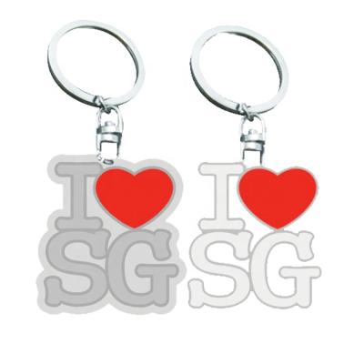 China Promotion Gift Key Chain / Support Fan Shu China Factory Promotional Custom Key Chain Love Singapore Key Cute Letter for sale