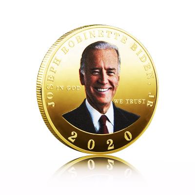 China Shu Amazon Hot Sale Metal American Gold Fan 3D Silver Plated Coating Printing American Biden 2020 Coin for sale