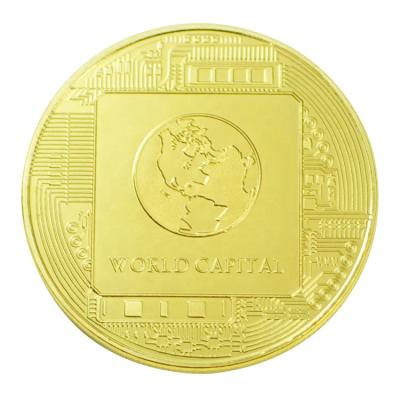 China FS-Europe China Factory Manufacture Coin World Bitcoin Gold Plated Capital Gold Coin for sale