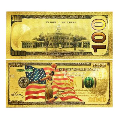 China Europe Fan Shu 2021New Design Kobe Bryant Commemoration 24k Gold Foil For Collection US Banknote for sale