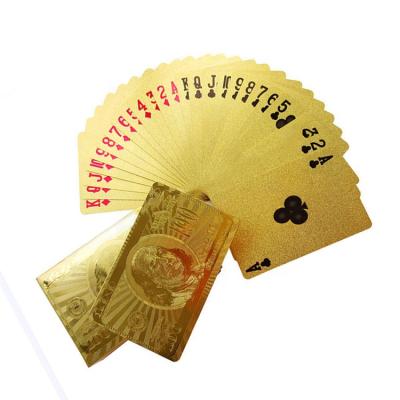 China Entertaiment Game Cards Fan Shu PET Waterproof Flexible 24K Gold Playing Poker Game Cards Custom Gold for sale