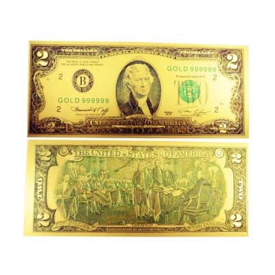 China Factory Promotional FS-Craft USA Europe Money Bill Banknote Foil Two Dollar 2 Dollars for sale