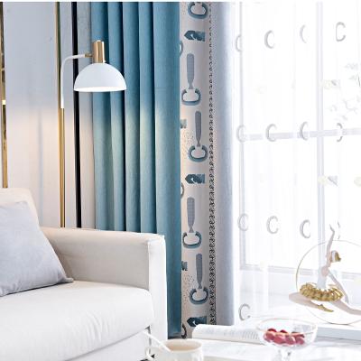 China Hot Selling Modern Soft Blue Blackout Blackout Blackout Velvet Jacquard Curtain Thermal Fabric Ready Made Velvet For Living Room for sale