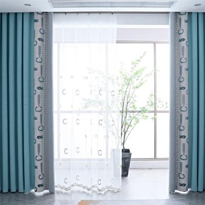 China Multi Color Pastoral Fashionable Modern Printing Curtain Living Room Bedroom Stitching Curtain for sale