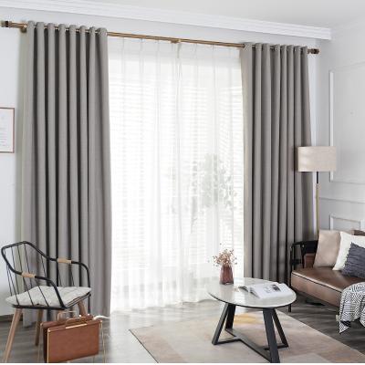 China Ready Made High Quality Multi Color Blackout Thermal Insulated Blackout Sheer Linen Curtain Fabric For Hotel And Meeting Room for sale