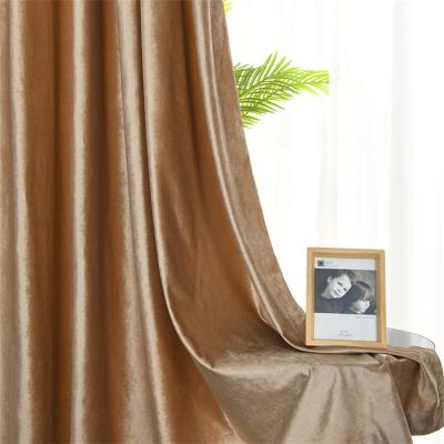 China Shaoxing Wholesale Ready Made Polyester Best Selling Modern Luxury Soft Pastoral Brown Drapes Fabric Velvet Curtain Curtain For Bedroom for sale