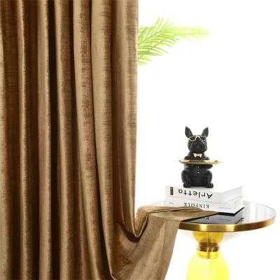 China Amazon Polyester Ready Made Modern Luxury Blue Blackout Blackout Drapes Pastoral Hot Selling Thermal Velvet Curtains Fabric For Living Room for sale