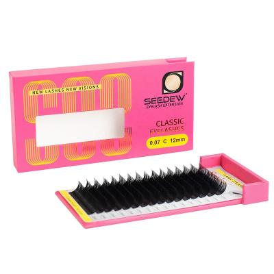 China SEEDEW Natural Classic Long Eyelash Extensions Lash 16rows 0.07/0.15 Synthetic Mink Eyelash Extension For Grafting Eyelash Extension Use for sale