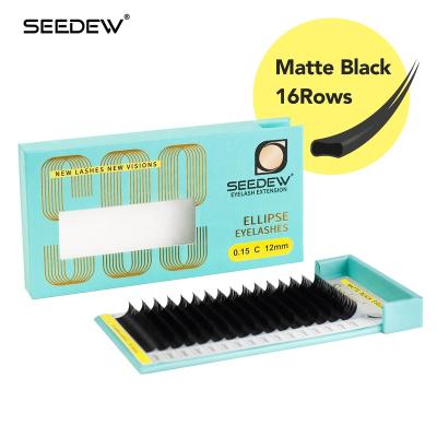 China SEEDEW 0.15/0.20 Long Natural Matte Black Eyelashes False 16rows Individual Lashes For Professionals Best Soft Natural Eyelash for sale